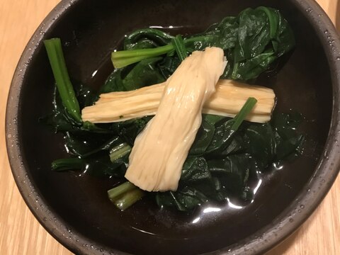 ほうれん草の湯葉のせ